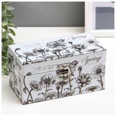 Шкатулка дерево кожзам "Весна. Цветы" 8х8х16 см 4825539 Сима ленд