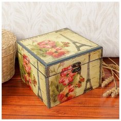 Шкатулка дерево лак "Всё о Париже" 16,5х16,5х12 см 2273912 Сима ленд