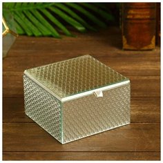 Шкатулка "Рауда" стекло 13х13х7,5 см 4519519 Сима ленд