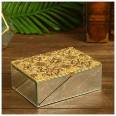 Шкатулка "Малика" стекло, бисер 18х18,5х7 см 4519526 Сима ленд