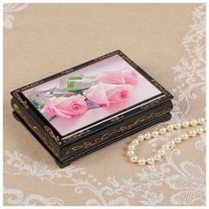 Шкатулка «Розы», 10×14 см, лаковая миниатюра 2407424 Сима ленд