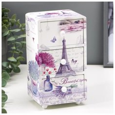 Шкатулка дерево комод "Эйфелева башня и лаванда" 19,5х11х8 см 3908988 Сима ленд