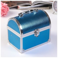 Шкатулка металлокаркас сундучок "Рептилия" синяя 15,5х18х12,5 см 4563389 Сима ленд