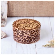 Шкатулка «Жар-птица», 8,5×8,5×4,5 см, береста 4060663 Сима ленд