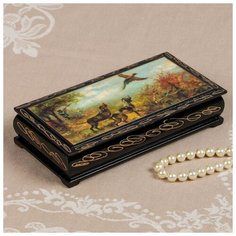 Шкатулка - купюрница «Охота», 8,5×17 см, лаковая миниатюра 2431162 Сима ленд