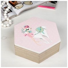 Шкатулка дерево "Лама и мелкий горошек" 7,2х20,7х18,2 см 4466366 Сима ленд