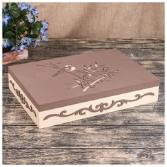 Шкатулка дерево "Птичка в бамбуковой роще" 7х25х36 см 2258902 Сима ленд