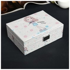 Шкатулка кожзам для украшений "Девочка на роликах" с блёстками 8х17х23 см 4571854 Сима ленд