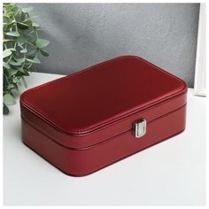 Шкатулка кожзам для украшений "Гладкость" вишня матовая 7х14,5х22 см 5386051 Сима ленд