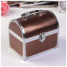 Шкатулка металлокаркас сундучок "Рептилия" бронза 15,5х18х12,5 см 4563393 Сима ленд