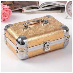 Шкатулка металлокаркас чемодан "Золотые листья " 10х24х16,5 см 4563384 Сима ленд