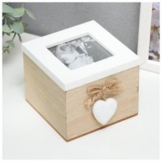 Шкатулка дерево "Сердечко на верёвочке" 8х10х10 см 5177694 Сима ленд