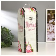 Шкатулка дерево под бутылку "Свадебная" 35х12х12 см 3505338 Сима ленд