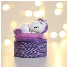 Шкатулка полистоун «Единорог», 9 х 7,5 х 7 см 4810336 Зимнее волшебство