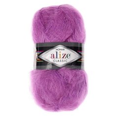 Пряжа Alize Mohair classic, 24 % шерсть, 25 % мохер, 51 % акрил, 100 г, 200 м, 260 орхидея