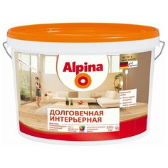 Краска Alpina Долговечная интерьерная моющаяся полуматовая бесцветный 0.85 л
