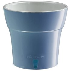 Горшок Santino с автополивом Dali, 19.5х17.5 см дымчатый синий/серый