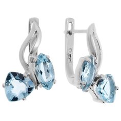 Balex Серьги 2405935116 из серебра 925 пробы с топазом голубым природным