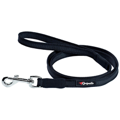 Поводок для собак Gripalle прорезиненный, стальная фурнитура черный 1.5 м 18 мм