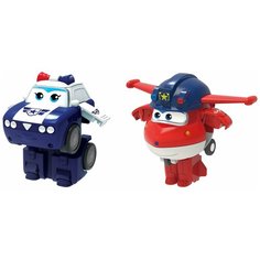 Трансформер Auldey Super Wings 2 в 1 Джетт и Пол (команда Полиции) синий/красный