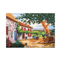 Канва/ткань с рисунком Grafitec серия 6.000 40 см х 30 см 6.296 Домик в Тоскане