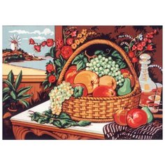 Канва жесткая с рисунком Натюрморт с корзиной фруктов 60 x 80 см C.1860 Gobelin L, Diamant
