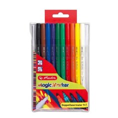 Фломастеры двусторонние,арт.8651408, 2/3.8мм, 9+1шт Herlitz