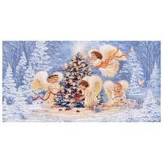 Рождественская елка (рис. на сатене 29х39) (строчный шов) 29х39 Конек 9477 Конёк