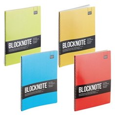 Блокнот БОЛЬШОЙ ФОРМАТ (220х300 мм) А4, 60 л., гребень, ламинированный картон, клетка, Альт, "ACTIVE BOOK", (4 вида), 3-60-483