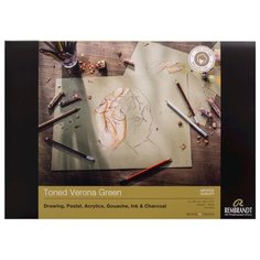 Альбом для пастели Rembrandt 160гр/м.кв 21*29.7см 30л склейка по 1 стороне зеленые тона Royal Talens