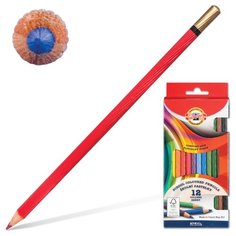 Карандаши цветные KOH-I-NOOR 12 цветов, грифель 3,2 мм, рифленый корпус, заточенные (2112012001KS)