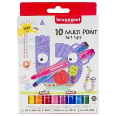 Набор фломастеров Bruynzeel Kids Multi Point 10 цветов, в картонной упаковке