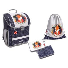 Ученический ранец с пластиковым дном ErichKrause® ErgoLine® 16L Music Fox с наполнением