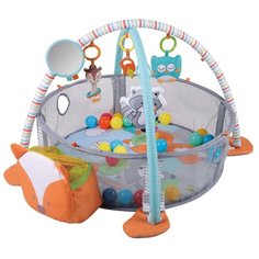 Развивающий коврик Konig Kids 3в1 Лисичка, 4 подвесные игрушки, сетчатая ограда с отверстиями для шариков, шарики 30 шт. в комплекте