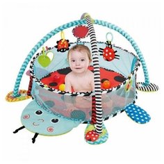 Развивающий коврик Konig Kids 3в1 Божья коровка, 4 подвесные игрушки, сетчатая ограда с отверстиями для шариков, шарики 30 шт. в комплекте