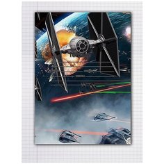 Набор тетрадей 5 штук, 12 листов в клетку с рисунком Star Wars роботы Drabs