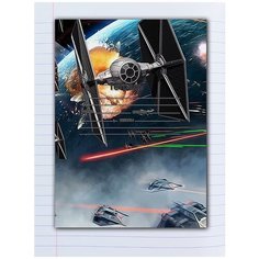 Набор тетрадей 5 штук, 12 листов в линейку с рисунком Star Wars роботы Drabs