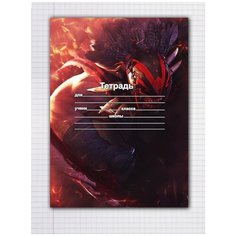 Набор тетрадей 5 штук, 12 листов в клетку с рисунком Dota в маске с перьями Drabs