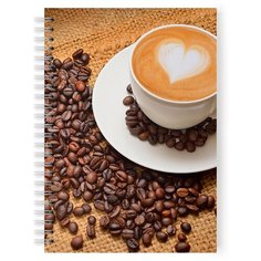 Тетрадь 48 листов в клетку с рисунком Чашка кофе Drabs