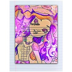 Набор тетрадей 5 штук, 12 листов в линейку с рисунком Нарисованная кукла Drabs