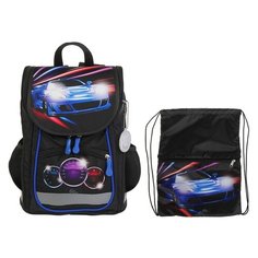 Ранец Стандарт Сalligrata Первоклашка 36*26*16 +мешок мал "Тачка" ,черный 2999964 Calligrata