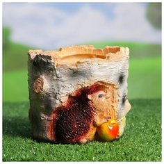 Фигурное кашпо "Ёжик на берёзе" 14*14*12см 644538 Хорошие сувениры