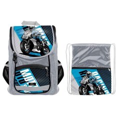 Ранец Стандарт Сalligrata Первоклашка 36*26*16 +мешок мал "Мото" серый 3947946 Calligrata