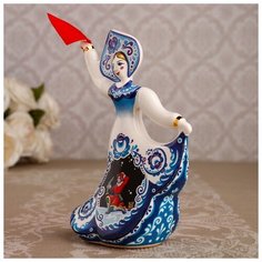 Сувенир кукла "Гжель", 11,5 см, керамика 4748725 Сима ленд