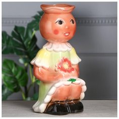 Фигурное кашпо "Мальвина", 39 см 911193 Керамика ручной работы