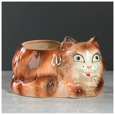 Фигурное кашпо "Кот", 2 л 1104740 Керамика ручной работы