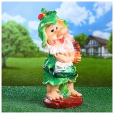 Садовая фигура "Гном с гармошкой" 20х25х46см 1078327 Хорошие сувениры