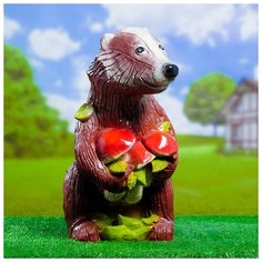 Садовая фигура "Барсук" коричневый 41х23х42см 4276518 Хорошие сувениры
