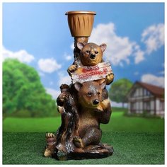 Садовая фигура "Медведи Давай дружить" 30х27х64см 3808088 Хорошие сувениры