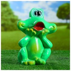 Садовая фигура "Лягушка улыбка" средняя 14х24см 3242404 Хорошие сувениры